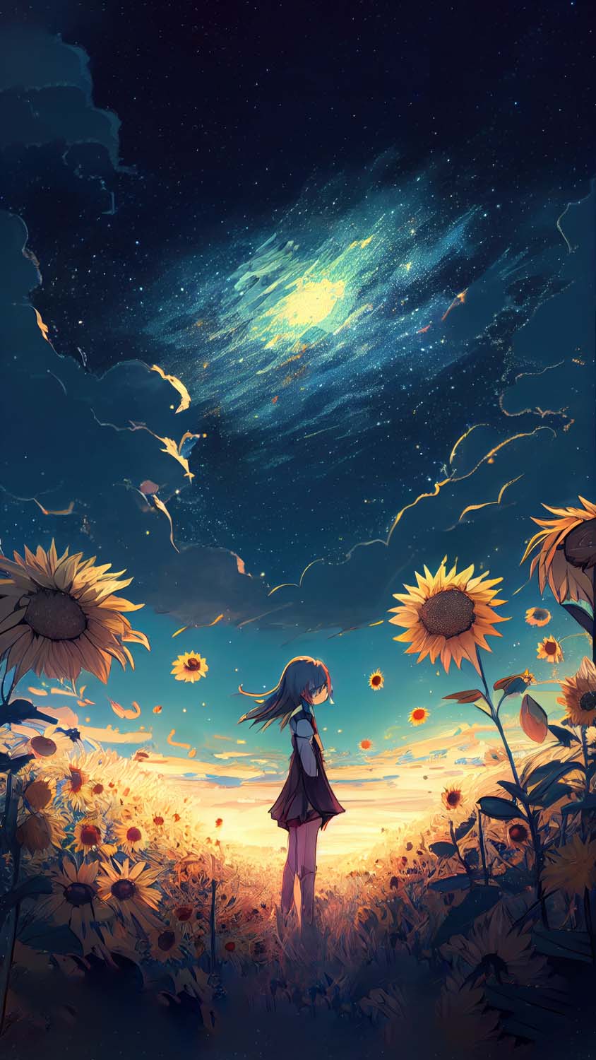 Sunflower Anime iPhone Wallpaper HD
