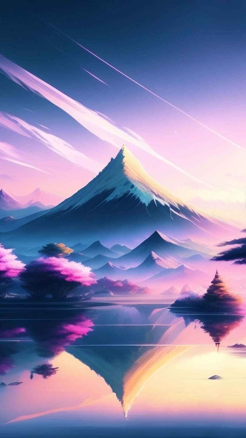 The Mountain Reflections Ai iPhone Wallpaper HD