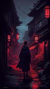 Walking Alone Samurai Alley iPhone Wallpaper HD