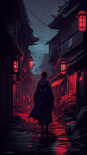 Walking Alone Samurai Alley iPhone Wallpaper HD