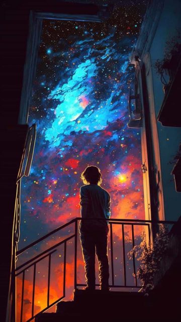 Watching Space iPhone Wallpaper HD