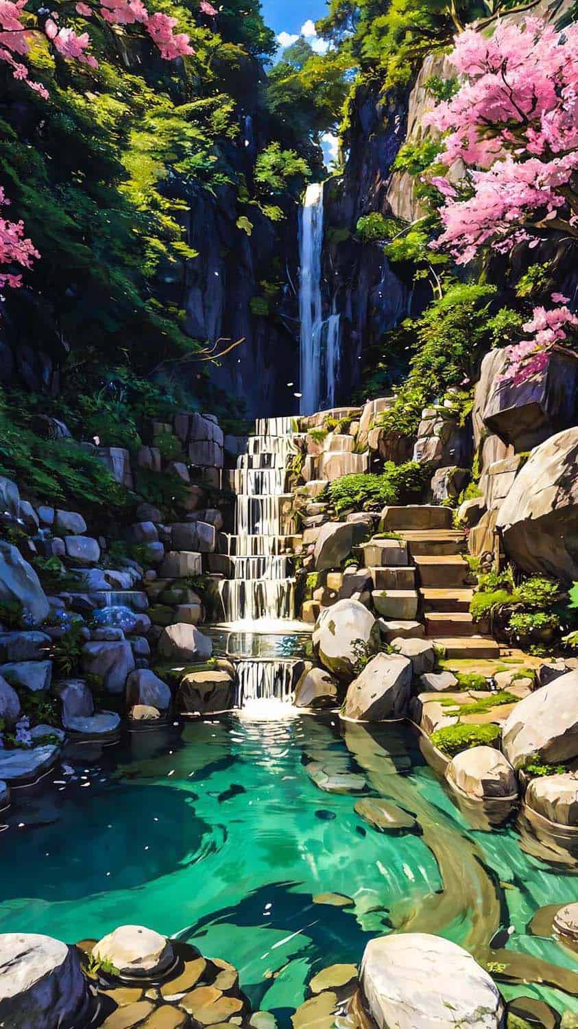 Waterfall Nature Vibes iPhone Wallpaper HD