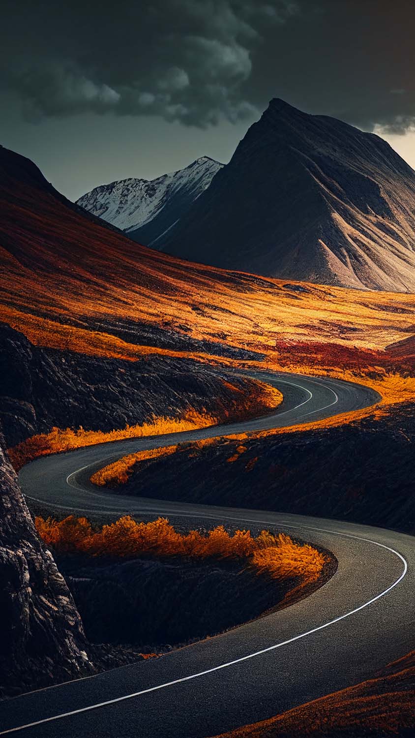 Wavy Roads in Mountains iPhone Wallpaper HD