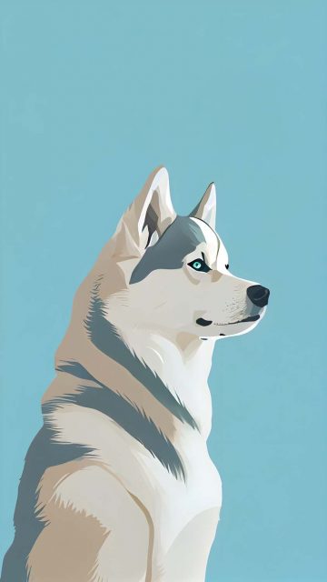 White Husky Dog iPhone Wallpaper HD