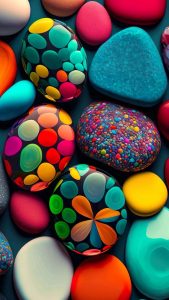 3D Colourful Stones iPhone Wallpaper HD