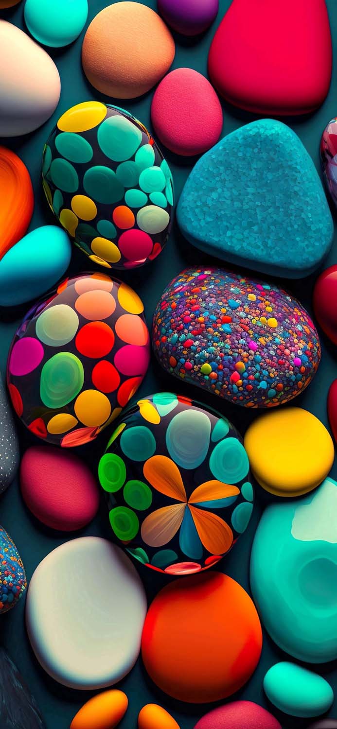 3D Colourful Stones iPhone Wallpaper HD