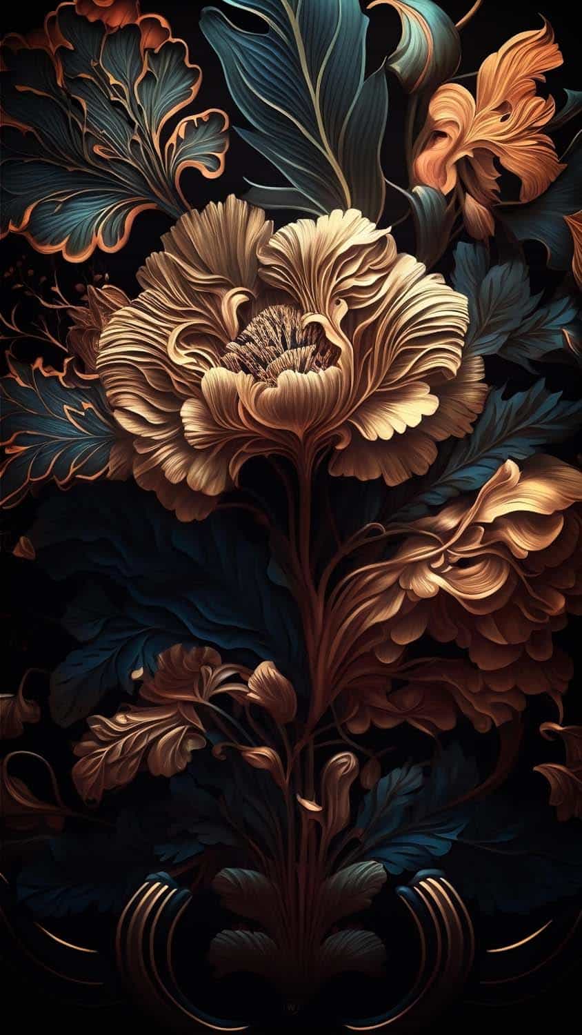 3D Flower Art iPhone Wallpaper HD