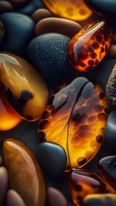 3D Glass Pebbles iPhone Wallpaper HD