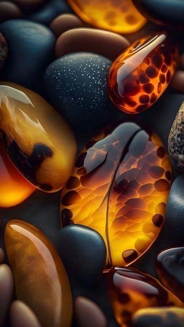 3D Glass Pebbles iPhone Wallpaper HD