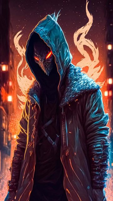 Alien Mask Hoodie Guy iPhone Wallpaper HD