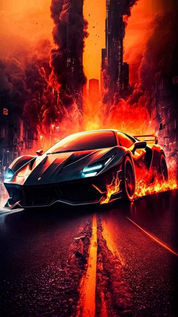 Apocalyptic Ferrari iPhone Wallpaper HD