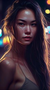 Asian Girl Ai Portrait iPhone Wallpaper HD