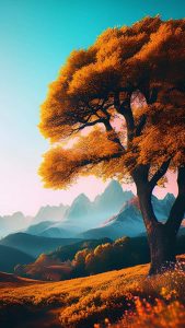 Autumn Tree View iPhone Wallpaper HD