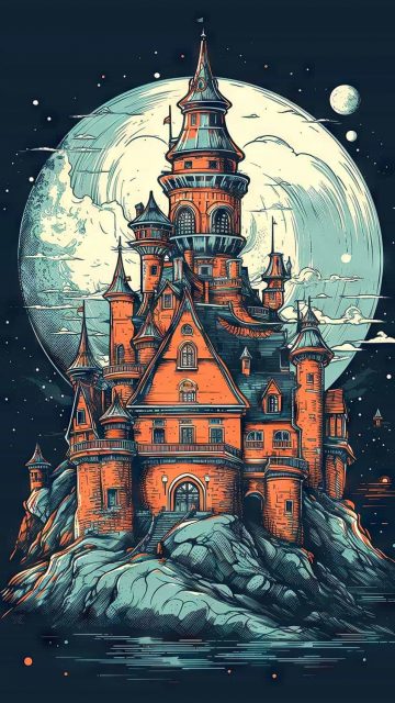 Castle of Moon iPhone Wallpaper HD
