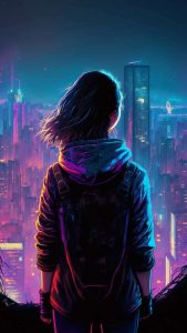 City Adventure Girl iPhone Wallpaper HD