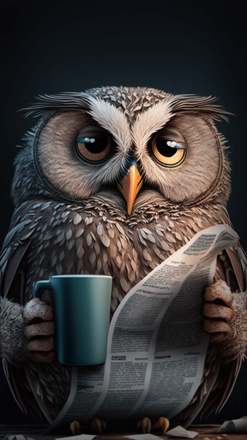 Coffee Owl Morning iPhone Wallpaper HD