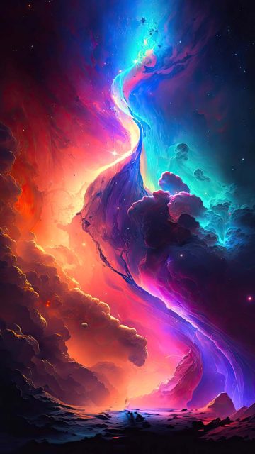 Colorful Nebula Space iPhone Wallpaper HD