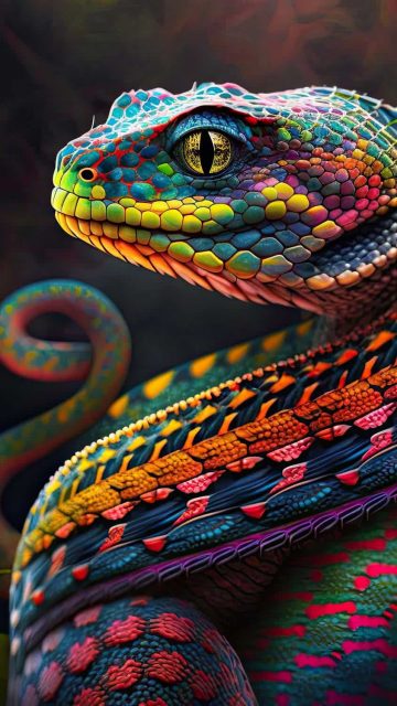 Colorful Snake 4K iPhone Wallpaper HD