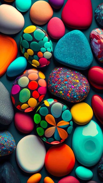 Colorful Stones Pebbles iPhone Wallpaper HD