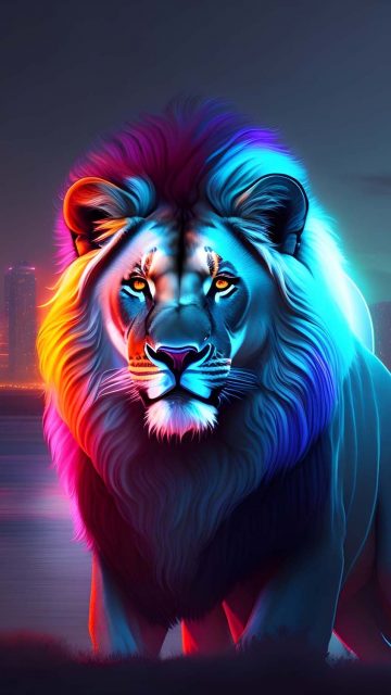 Cyberpunk Lion iPhone Wallpaper HD