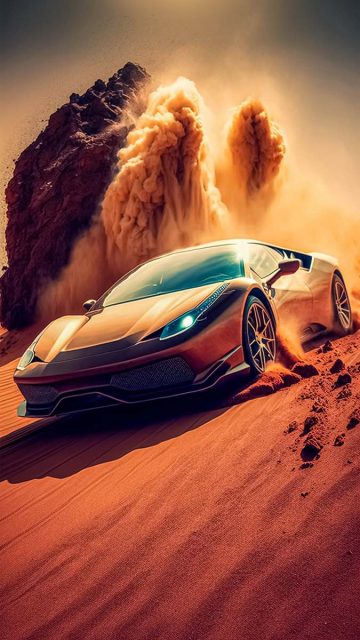 Desert Ferrari iPhone Wallpaper HD