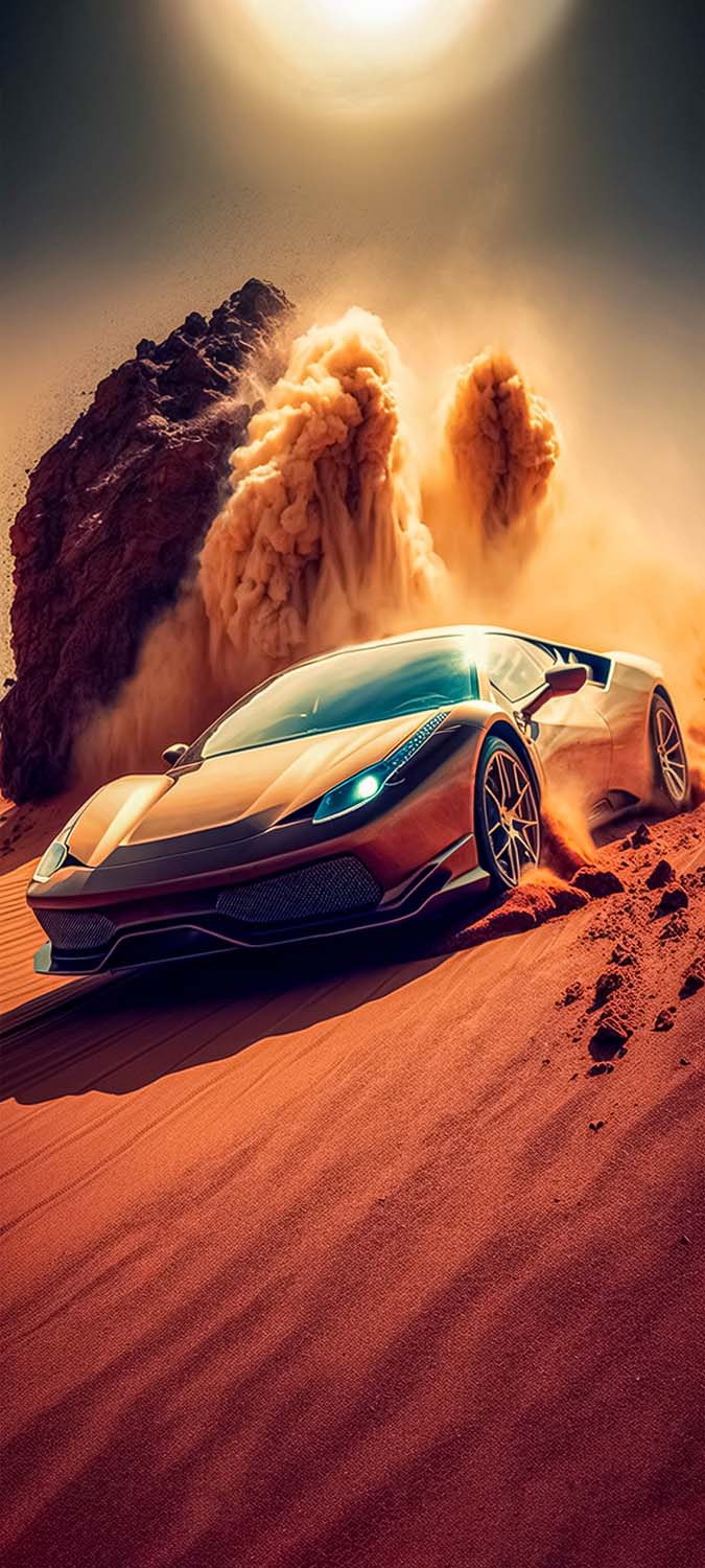 Desert Ferrari iPhone Wallpaper HD