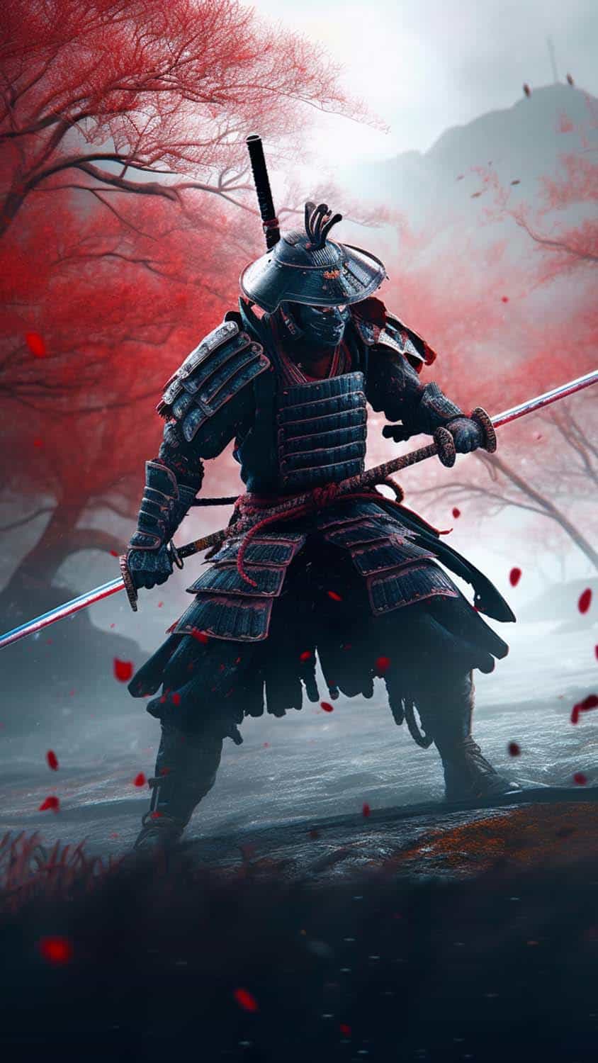 Double Sword Samurai iPhone Wallpaper HD