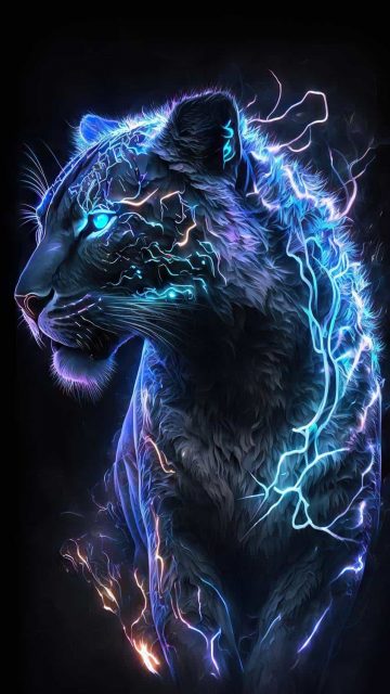 Electro Lion iPhone Wallpaper HD