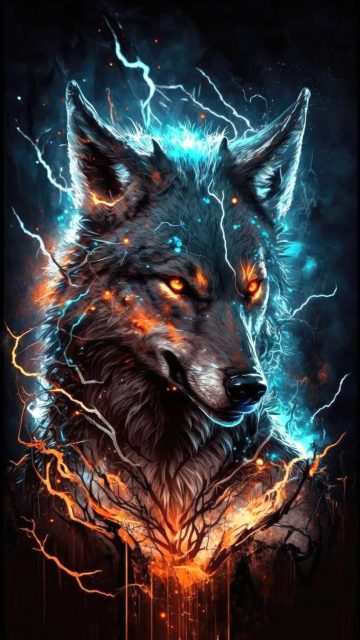 Electro Wolf iPhone Wallpaper HD
