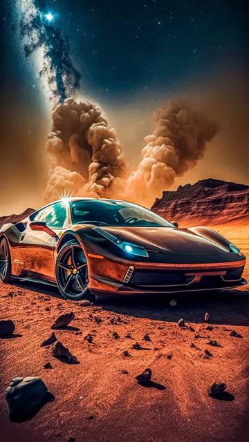 Ferrari on Mars iPhone Wallpaper HD