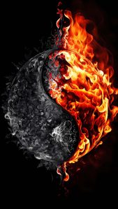 Fire Ash Yin Yang iPhone Wallpaper HD