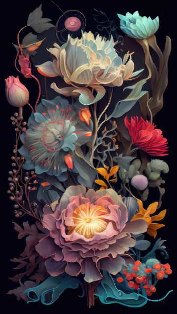 Floral Artwork iPhone Wallpaper HD