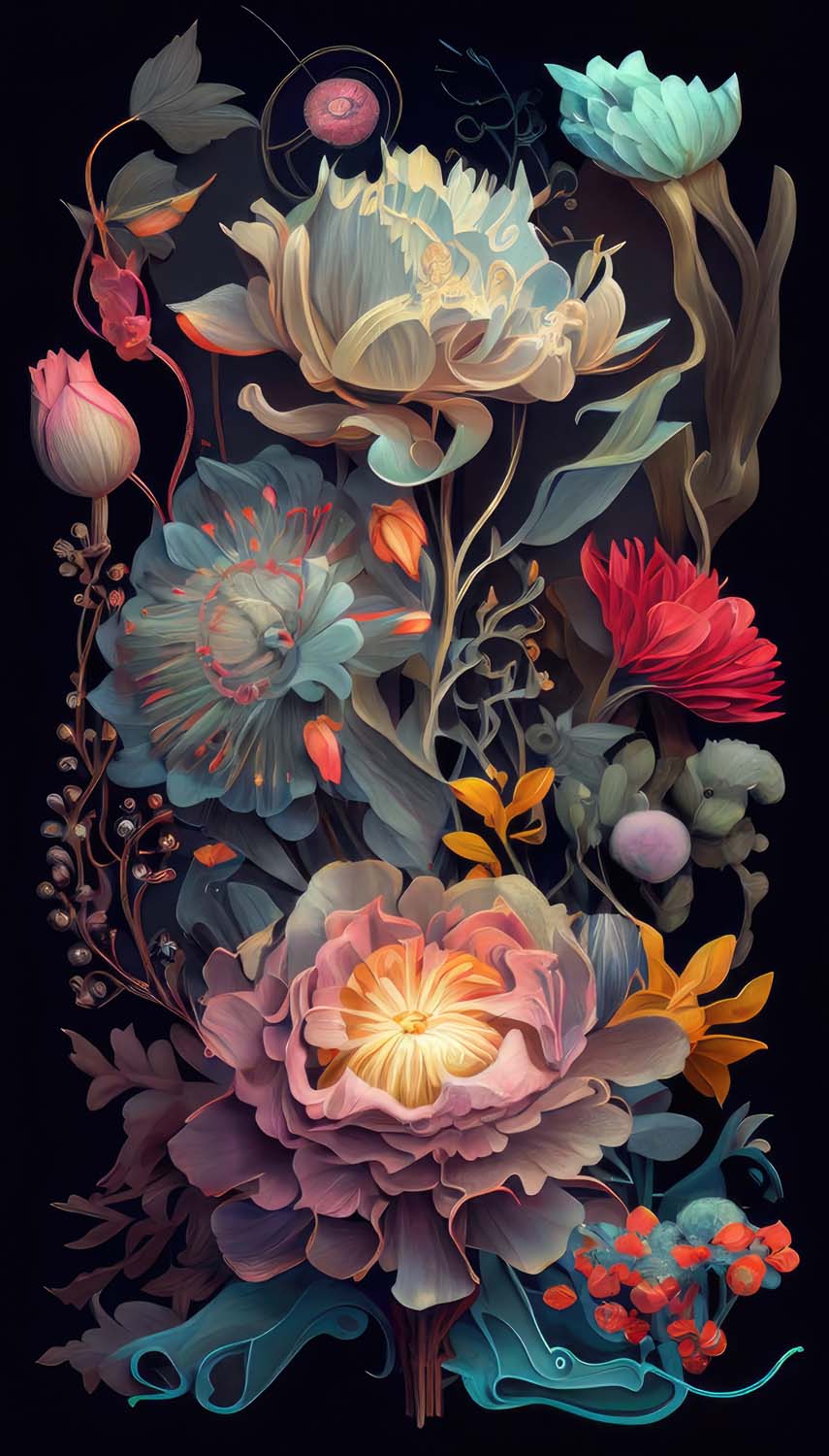 Floral Artwork iPhone Wallpaper HD