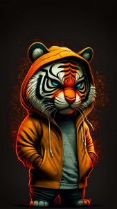 Hoodie Tiger iPhone Wallpaper HD