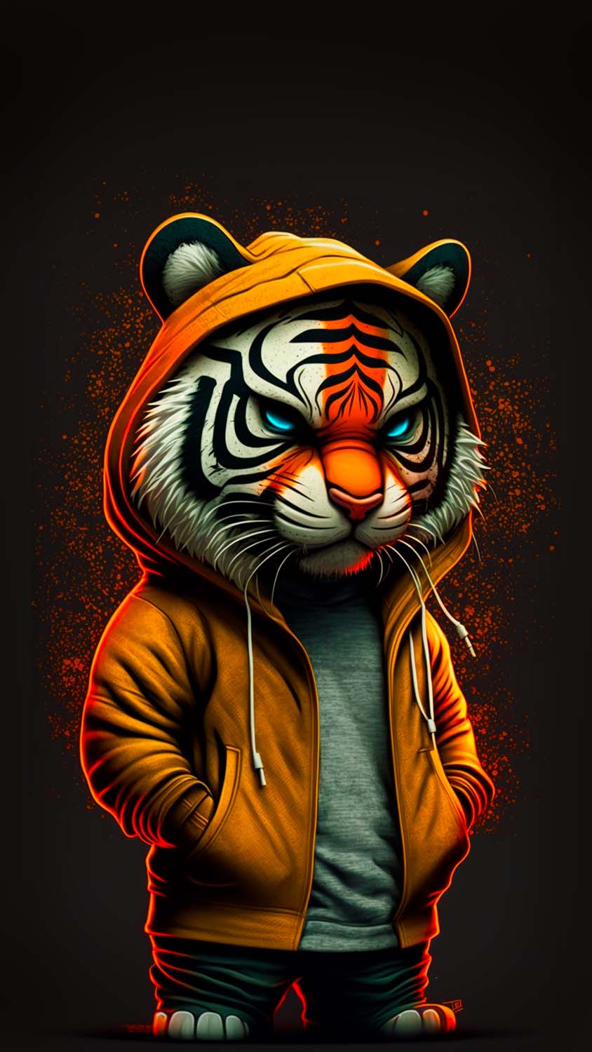 Hoodie Tiger iPhone Wallpaper HD