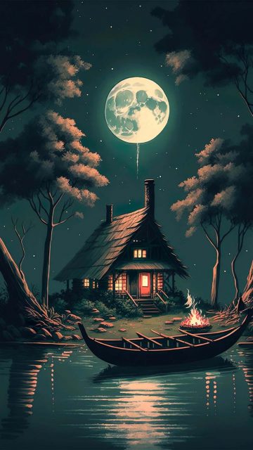 House on Island iPhone Wallpaper HD