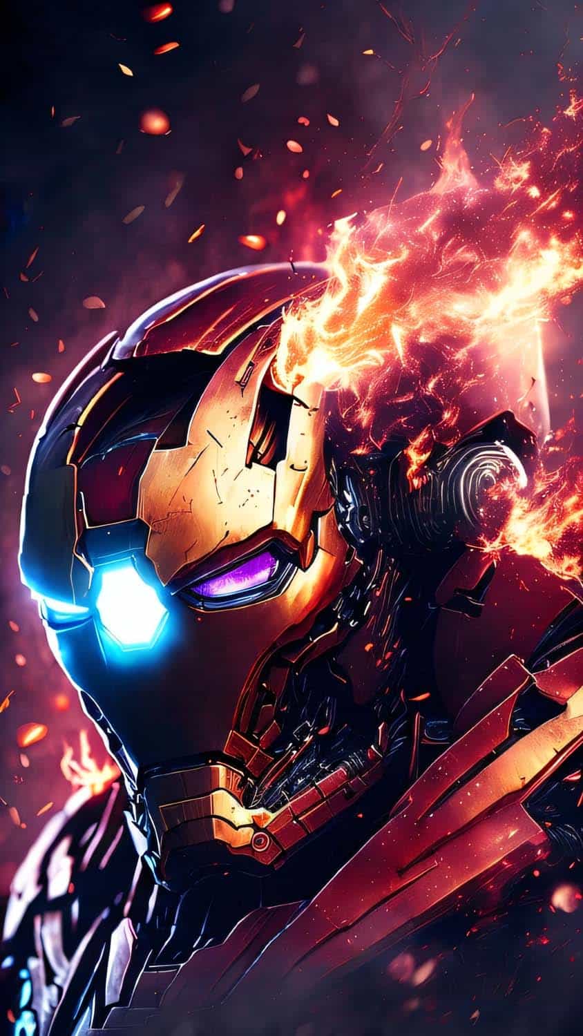 Iron Man Infinity Stone Armor iPhone Wallpaper HD
