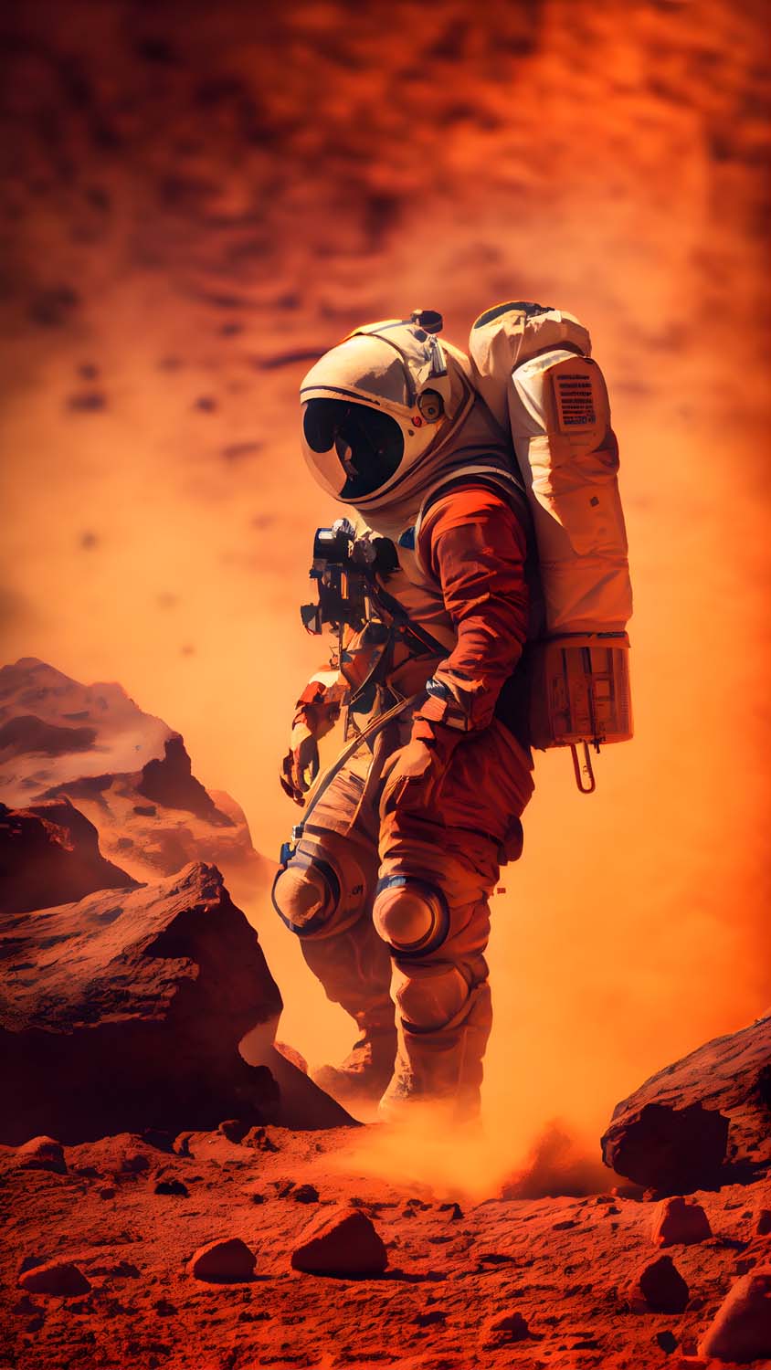 Mars Astronaut 4K iPhone Wallpaper HD