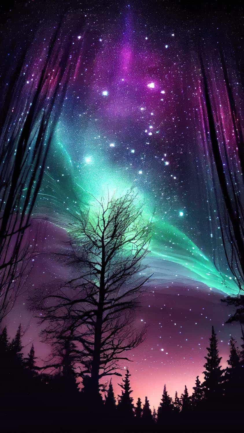 Download wallpaper 950x1534 road mountains aurora borealis nature iphone  950x1534 hd background 6440
