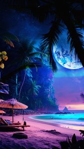 Outer Space Beach iPhone Wallpaper HD