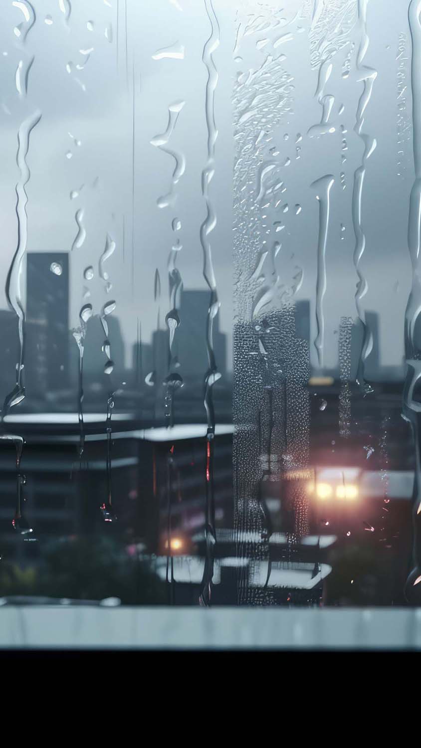 Rain Glass City iPhone Wallpaper HD