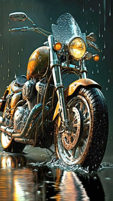 Rain Motorcycle iPhone Wallpaper HD