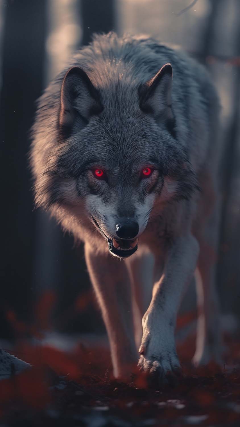 Red Eye Wolf iPhone Wallpaper HD