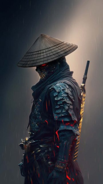 Samurai Golden Sword iPhone Wallpaper HD