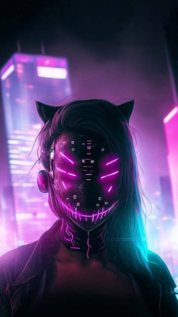 Scary Mask Girl iPhone Wallpaper HD
