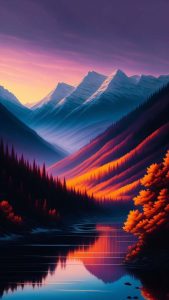 Scenic Lake Nature Ai iPhone Wallpaper HD