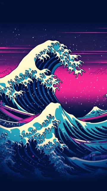 Sea Waves Art iPhone Wallpaper HD