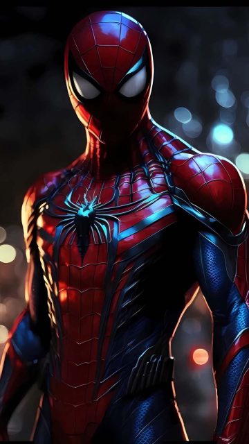 Spiderman Muscular Pose iPhone Wallpaper HD