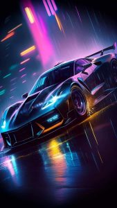 Supercar Cyberpunk iPhone Wallpaper HD