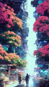 Supermarket City Ai iPhone Wallpaper HD